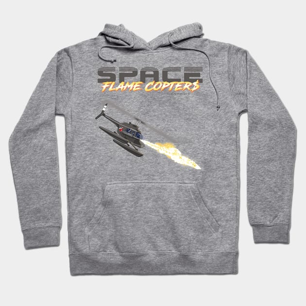 Space Flame Copter Hoodie by HorrorVirgin